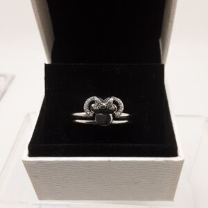 Pandora Disney Minnie & Mickey Mouse Stacking Rings Size 7 - EUC